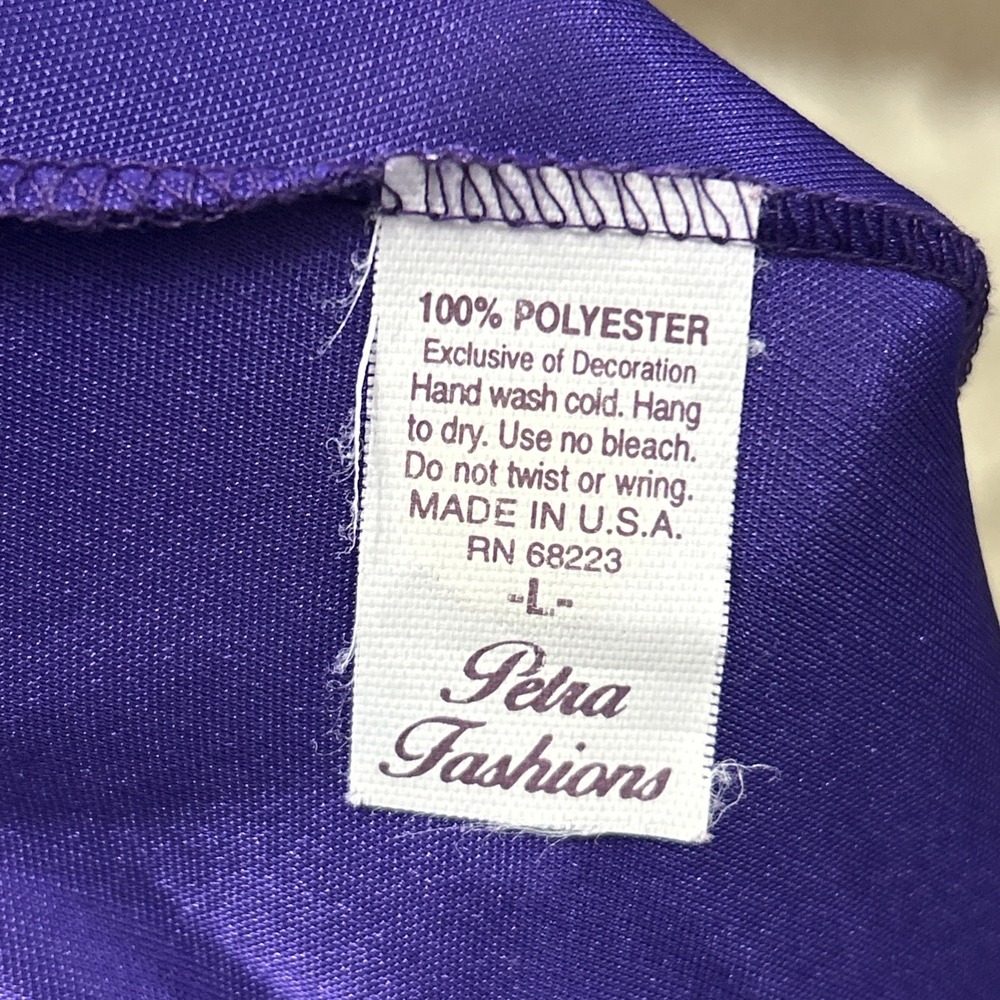 Vintage 80's Petra Fashion Long Nightgown Slip Dress Coquette Purple USA Large - Picture 4 of 4